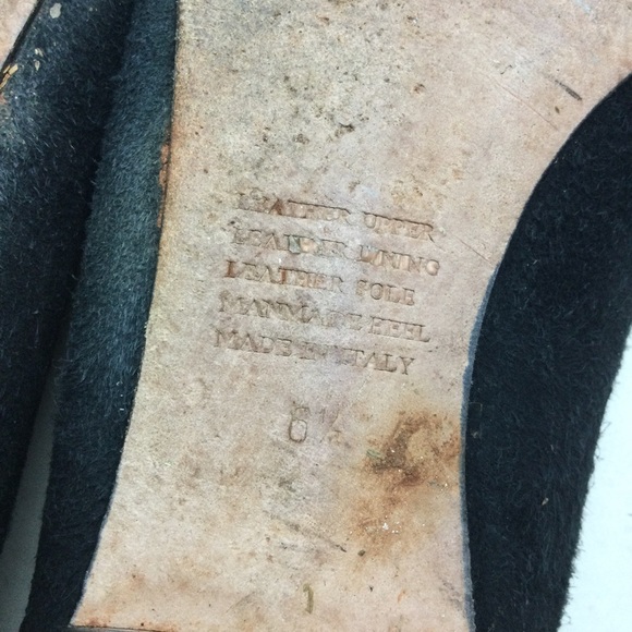 Garnet Hill Signature Black Italian Suede Ballet Flats Size 6.5 - Picture 7 of 11